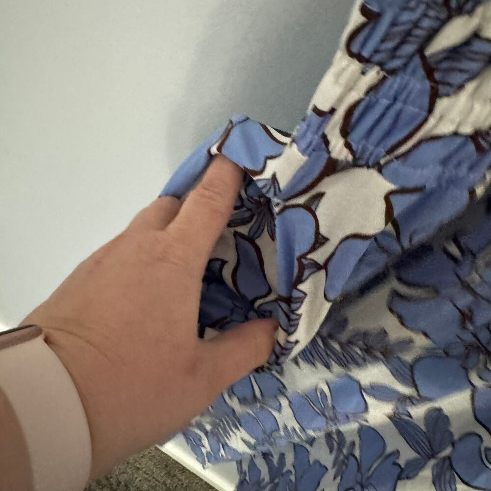 NWT Nicole Miller White Blue Floral Short Sleeve Midi Dress Women's Plus Size 2X - Picture 6 of 11